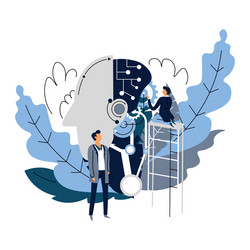 artificial intelligence creation robot head vector image