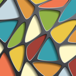 background of a mesh with colored triangular cells vector