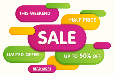 colorful horizontal sale banner design vector