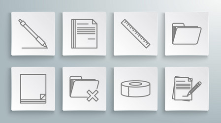 set line file document delete folder scotch vector image