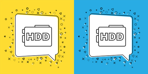 set line hard disk drive hdd icon isolated vector image