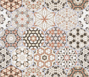 set of hexagonal patterns vector image