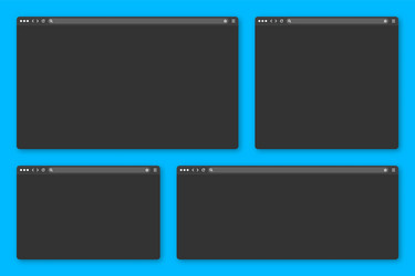 blank web browser window with toolbar and search vector image
