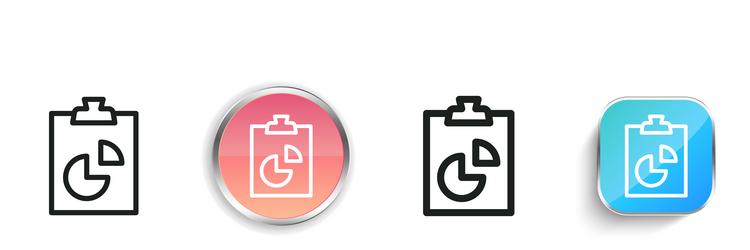diagram icon thin linear regular and button style vector image