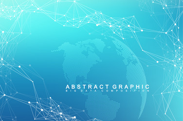 global network connection and big data vector image
