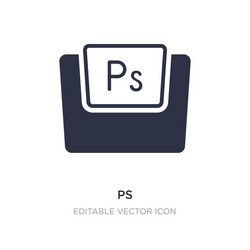 ps icon on white background simple element from vector image