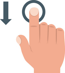Tap and move down vector