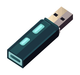 usb stick symbolizes data backup and storage vector