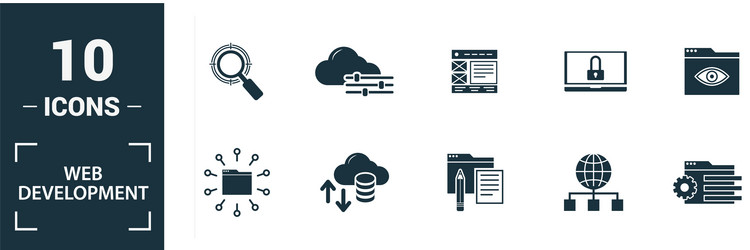 web development icon set include creative vector image
