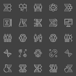 dna and genetics linear icons vector