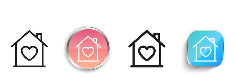 home icon thin linear regular and button style vector image