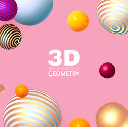 Abstract 3d geometric render background realistic vector