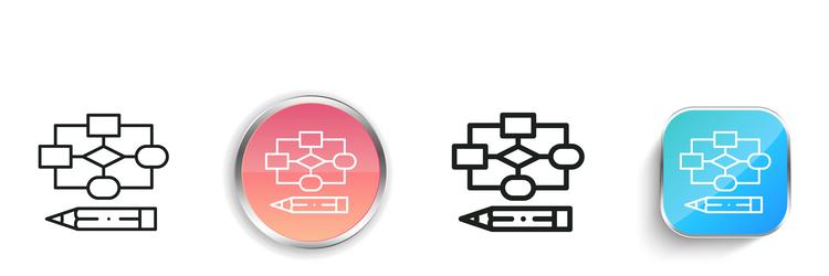 diagram icon thin linear regular and button style vector image
