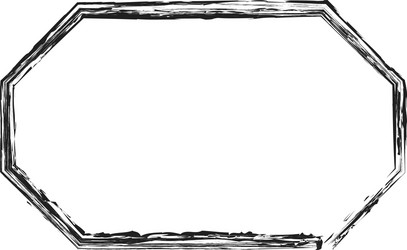 Grungy rectangular frame border plaque outline vector