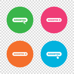 register with hand pointer icon mouse cursor vector image