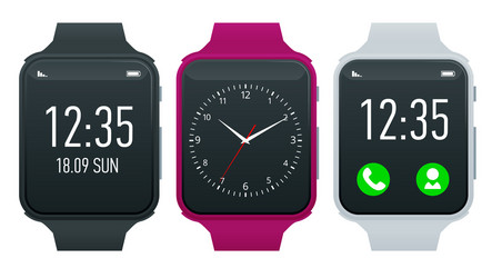 Athlete smart watch or fitness bracelet vector