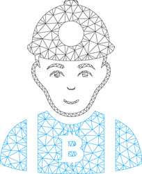 bitcoin miner mesh 2d model vector image