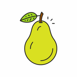 Colorful whole green pear Royalty Free Vector Image