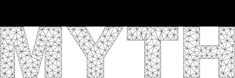 polygonal mesh myth text caption vector image