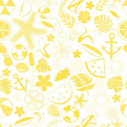 seamless pattern with summer symbols vector