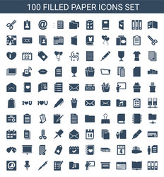 100 paper icons vector