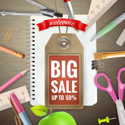 back to school sale background eps 10 vector