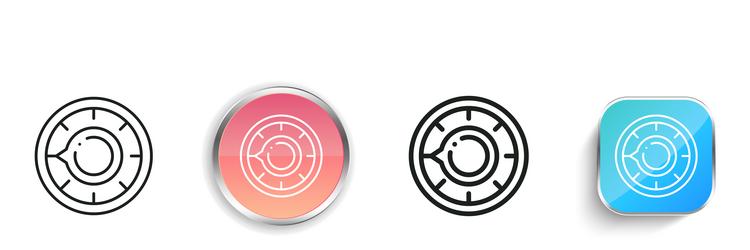 dial icon thin linear regular and button style vector image
