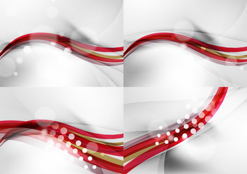 set abstract backgrounds curve wave lines vector image