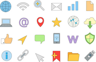 Web Connection Icons - Network & Communication vector image