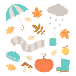 Autumn Icons - Cozy Fall Elements Vector Image