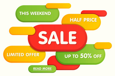 Colorful horizontal sale banner design vector