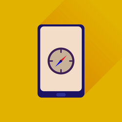 flat web icon with long shadow mobile navigation vector image