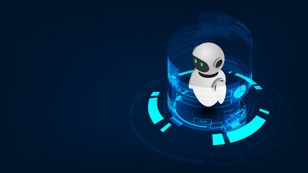 Isometric Robot Interface Technology vector image