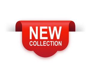 Modern red new collection sticker great design vector