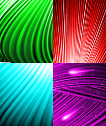 set of background colourful luminous rays vector image