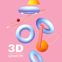 abstract 3d geometric render background realistic vector image