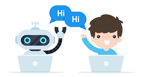 bot chat say hi robots that are programmed vector