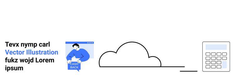 cloud computing integration with calculator vector image