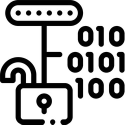 hacking binary code icon outline vector image