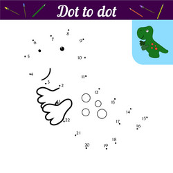 numbers game with dinosaur print and color vector image