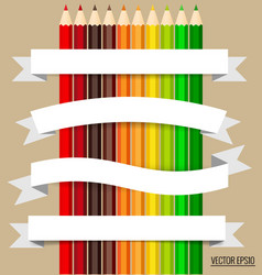 Paper note with color pencils background vector