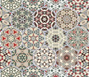 set of hexagonal patterns vector image