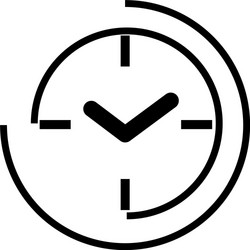 Simple clock icon object in camera vector