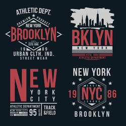 Vintage Brooklyn Typography - T-Shirt Vector Image