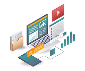 analyzing global business development data vector image