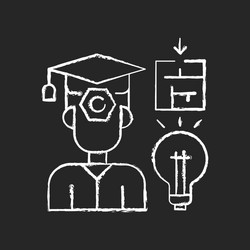 Case based exam chalk white icon on black vector