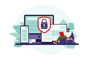 concept of protecting computer data general vector image