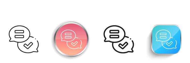 dialogue icon thin linear regular and button vector image