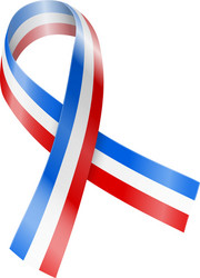 France Mourning Flag Ribbon Vector Image