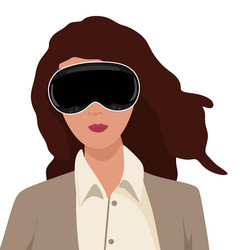 girl using spatial computing device vector image